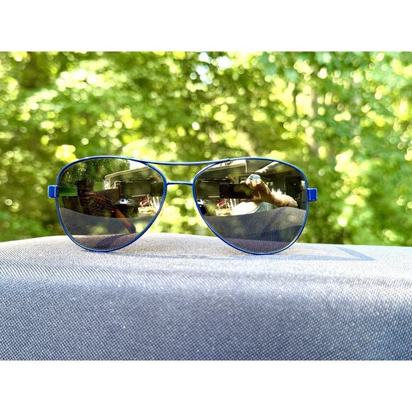 Burberry BE3080 Navy Blue Aviator Sunglasses Check Pattern Temples 59-14-135 main image 10
